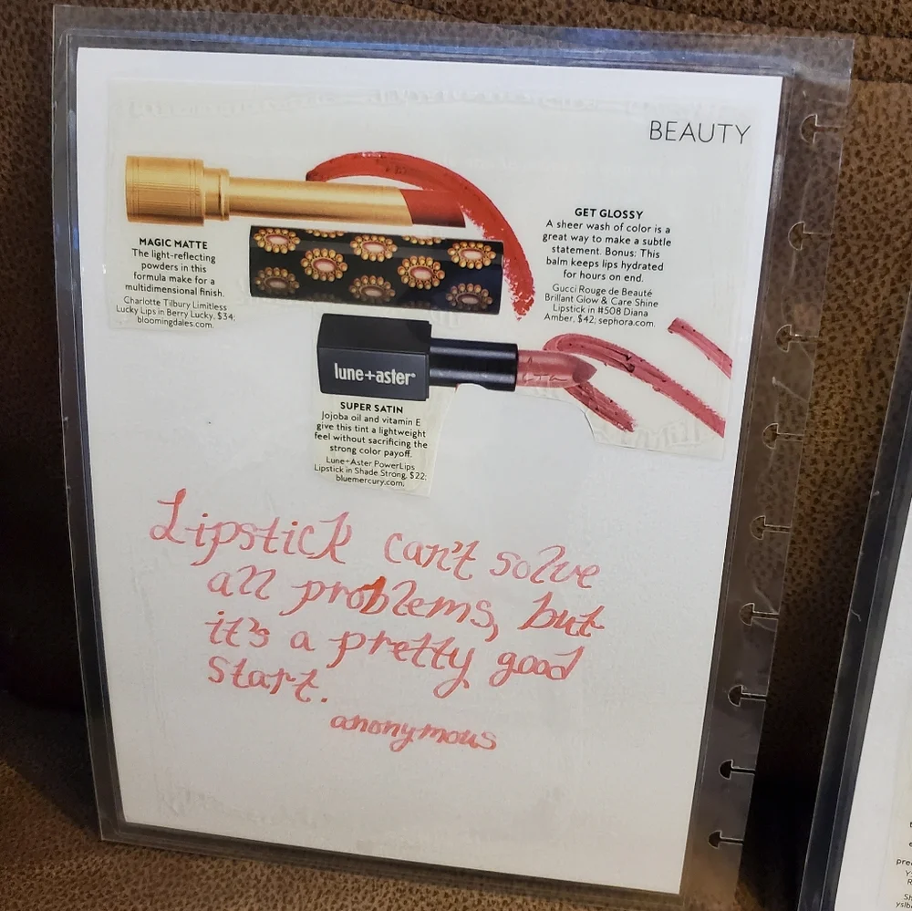 Hand made cover for your Classic size Disc Bound Planner lipstick quotes